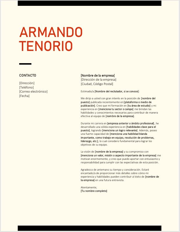 carta de motivación laboral