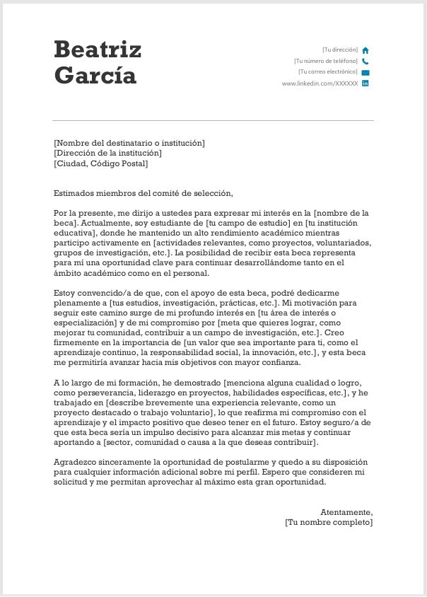 carta de motivación master